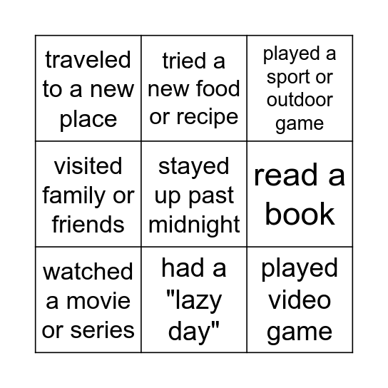 Find someone who... Bingo Card