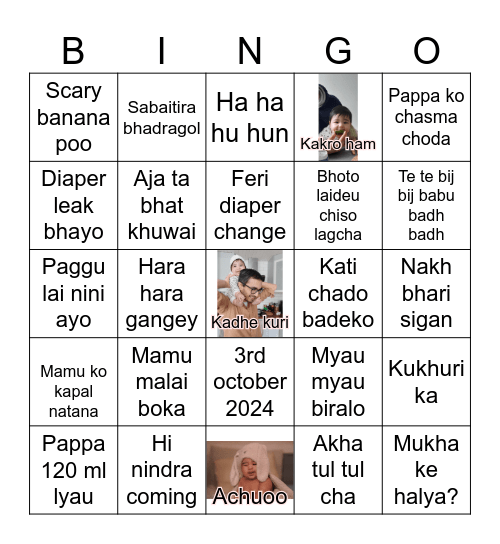 Pragge pasni bingo Card