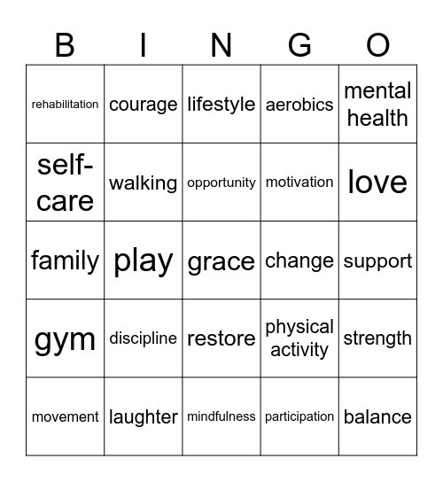 Wellness Bingo Card