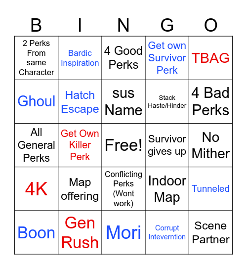 Chaos Shuffle Bingo Card