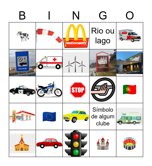 Travel-Car BINGO Card