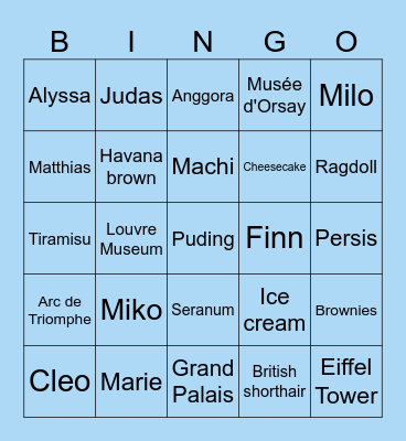 Matt's Bingo Card
