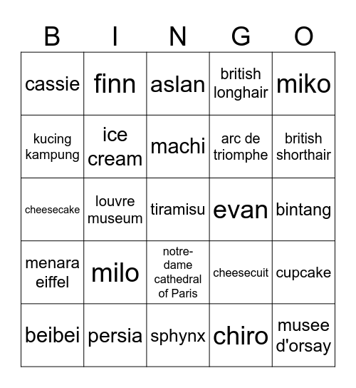 bingo sadienna Bingo Card