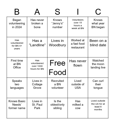 Basic Bingo Card