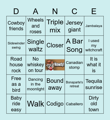 LINE DANCE BINGO Card