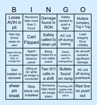 Safety BINGO Card