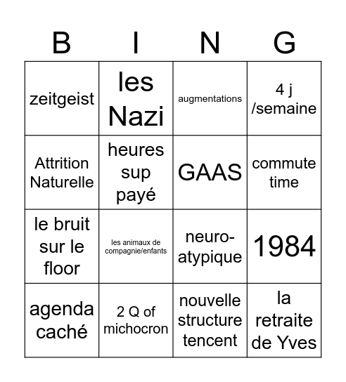 slido Bingo Card