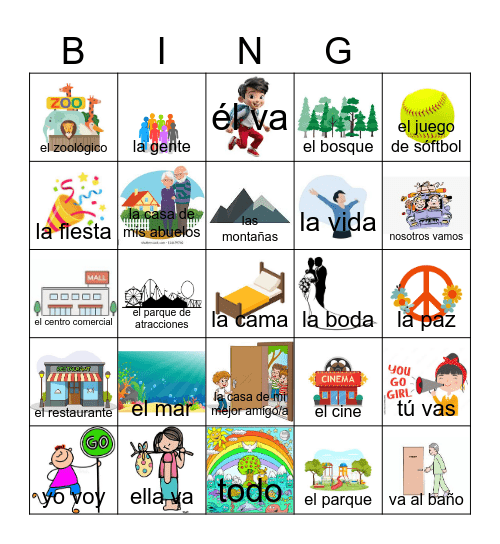 places we go 2025 Bingo Card