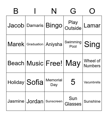 MAY Bingo Card