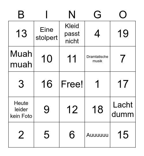GNTM BINGO Card