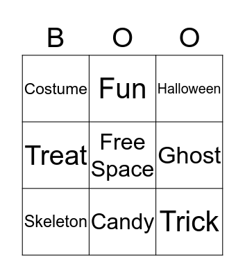 Boo Bingo Card