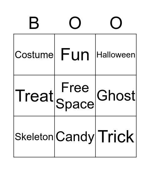 Boo Bingo Card