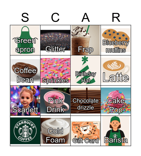 Starbucks Bingo Card