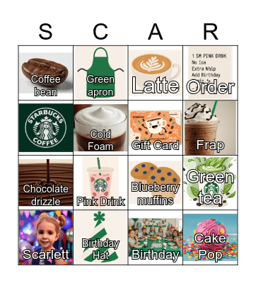 Starbucks Bingo Card
