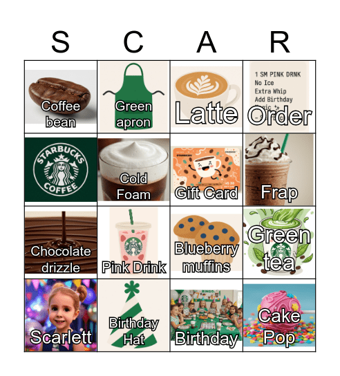 Starbucks Bingo Card
