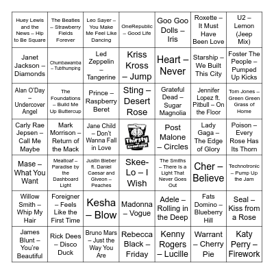 Thirsty For Knowledge Music Bingo Card