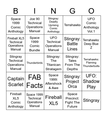 Gerry Anderson At Bedtime Bingo Card