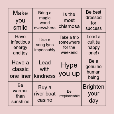 Gates is most likely to... Bingo Card