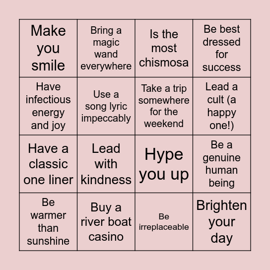 Gates is most likely to... Bingo Card