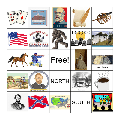 American Civil War Bingo Card
