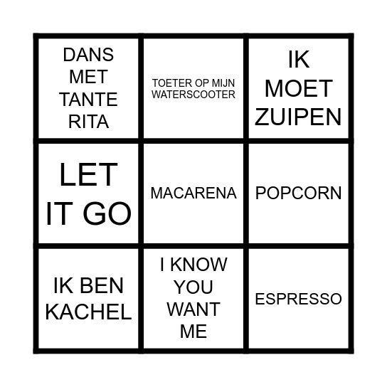 MUZIEKBINGO! Bingo Card