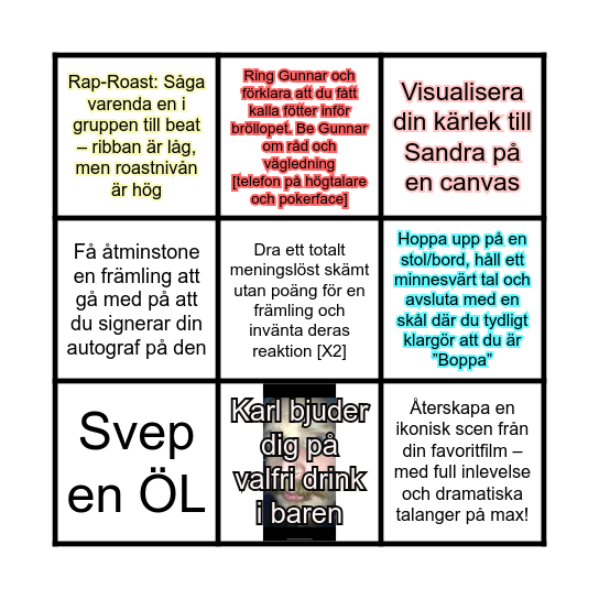 Vasses svensexa Bingo Card