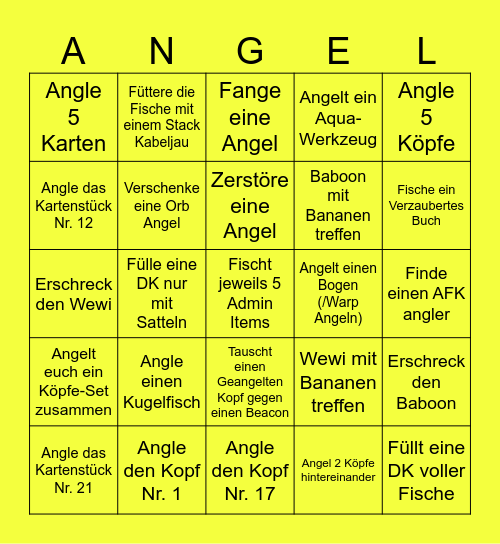 Angel-Bingo Card