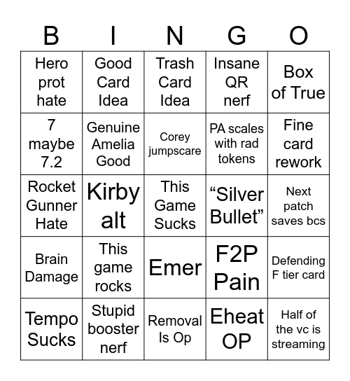 Bcs Discussion Bingo Card