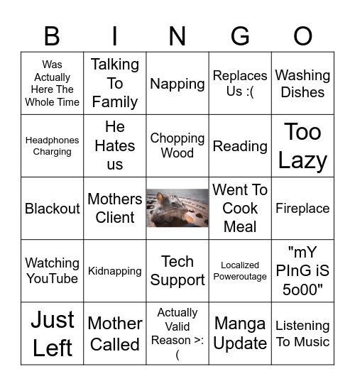 THE Callum Bingo Card
