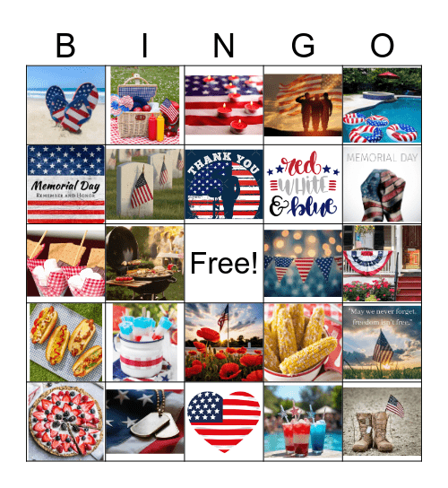 Memorial Day Bingo Card