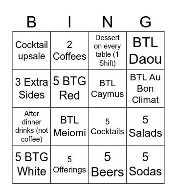Black Sheep Bingo Card