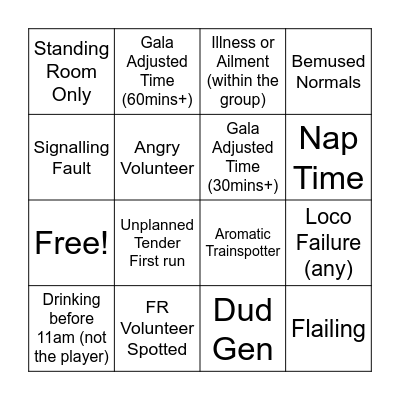 WSR Spring Gala Bingo Card