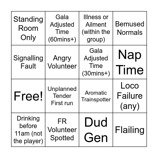 WSR Spring Gala Bingo Card