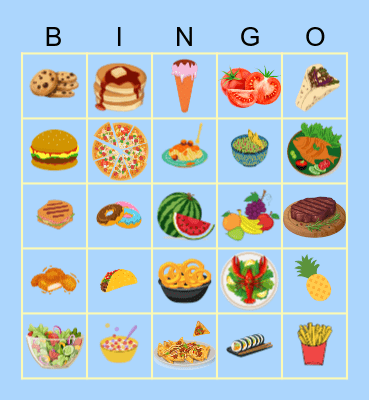 Food Bingo Card