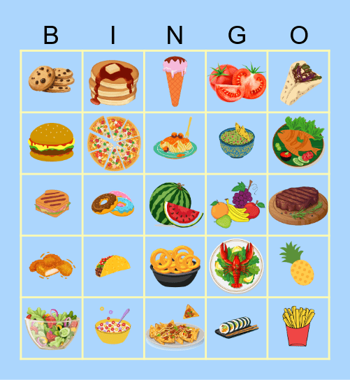 Food Bingo Card