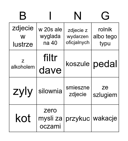 chlopy tinder Bingo Card