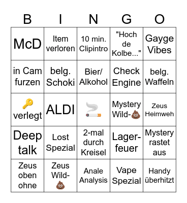 Belgien Tour Bingo Card