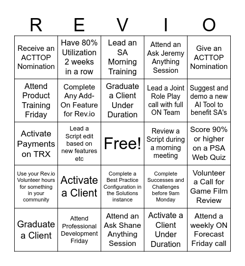 ON May Contest - SAs - Tim Bingo Card