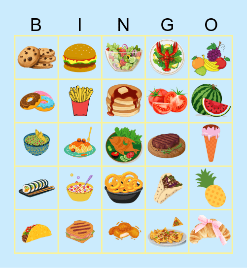 FOOD Bingo Card
