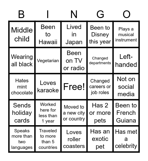 Staff Development Bingo Card