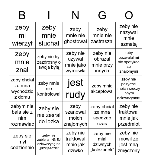 oliwia nuugh Bingo Card