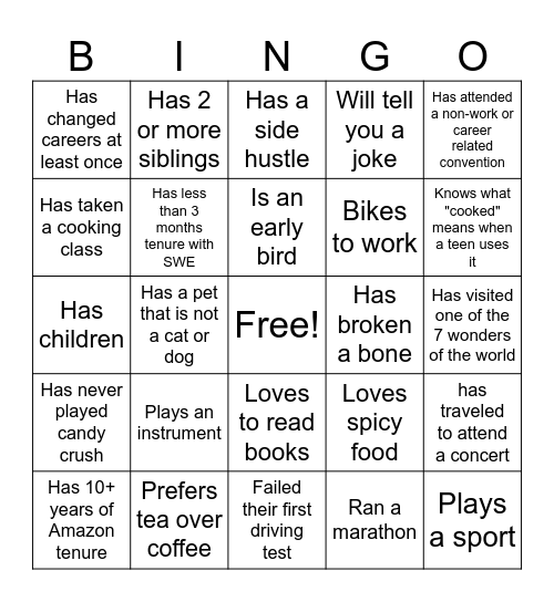 BINGO Card