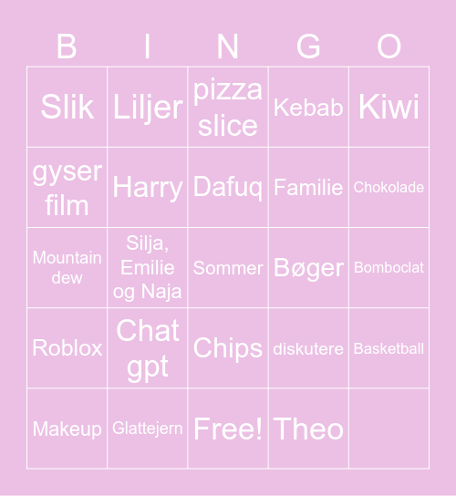 Elles konfi bingo!!!! Bingo Card