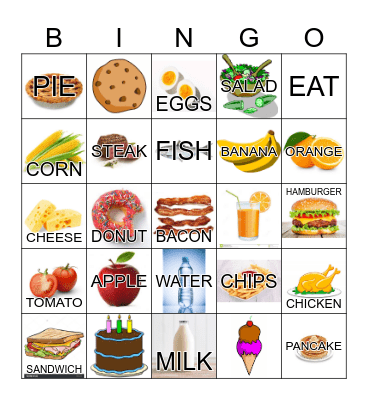 FOOD Bingo Card