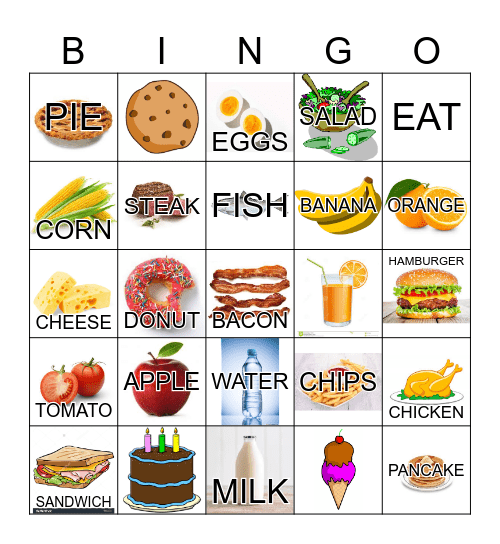 FOOD Bingo Card