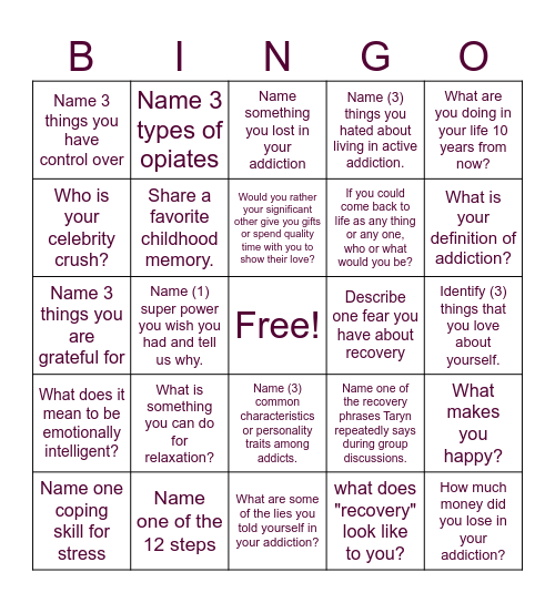 VVV Group Bingo! Bingo Card