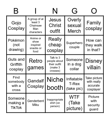 Comic Con Bingo 2025 Bingo Card