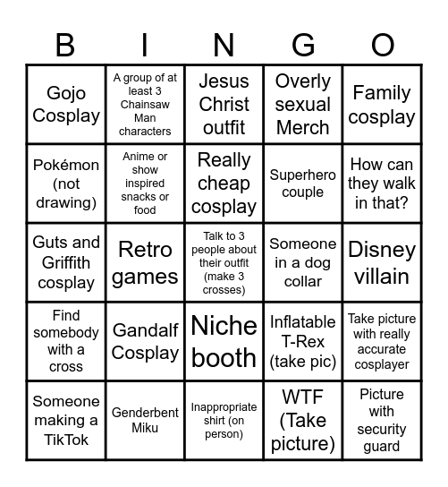 Comic Con Bingo 2025 Bingo Card