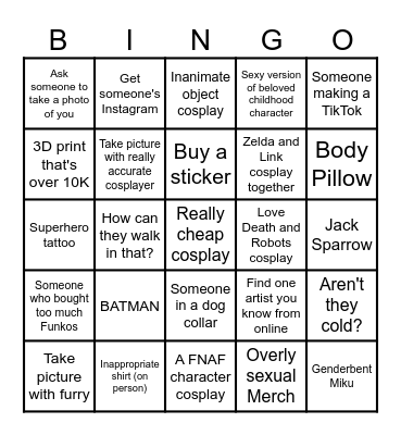 Comic Con Bingo 2025 Bingo Card