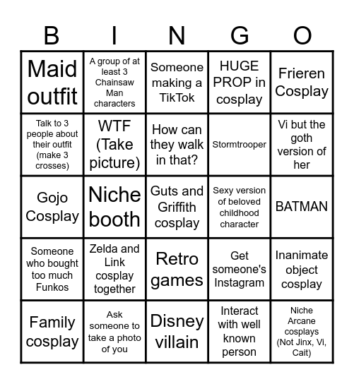 Comic Con Bingo 2025 Bingo Card